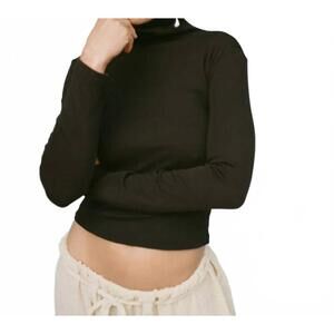 NEW GIL RODRIGUEZ turtleneck long sleeve bellevue tee in chocolate